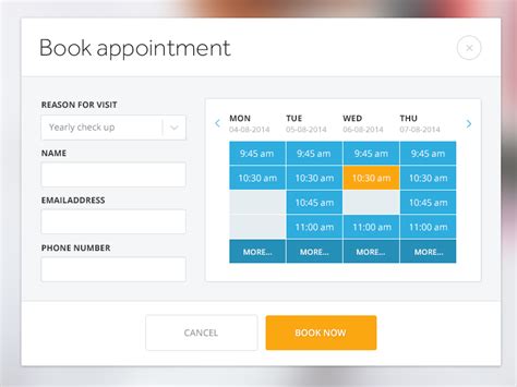 Appointment Booking Page .